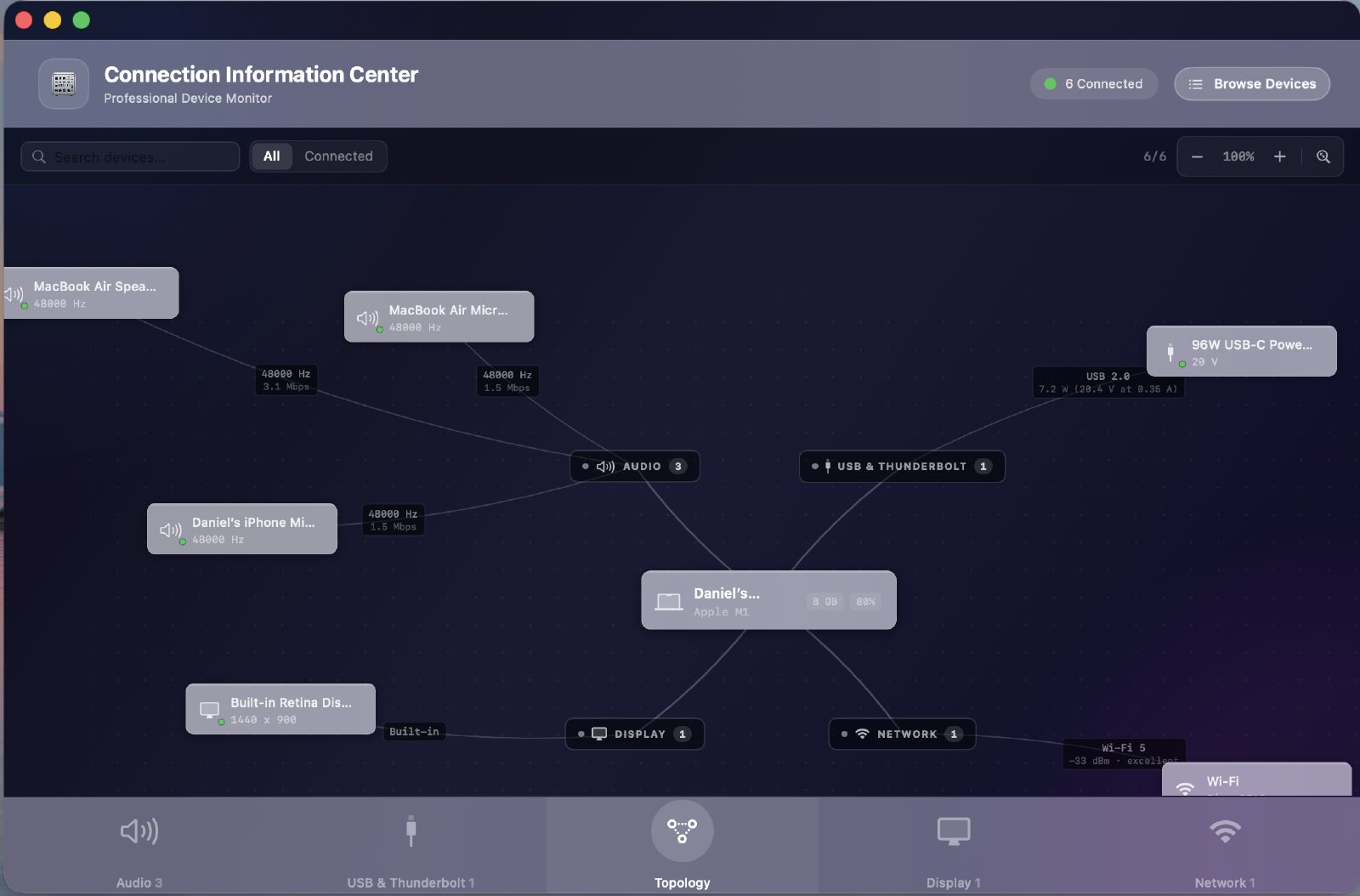 Connection Information Center screenshot